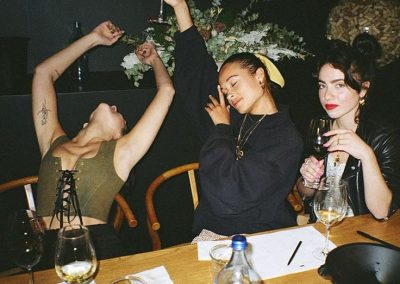 Friends having dinner