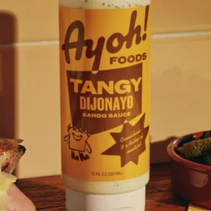 yellow and brown mayo bottle