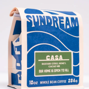 white and blue packaging